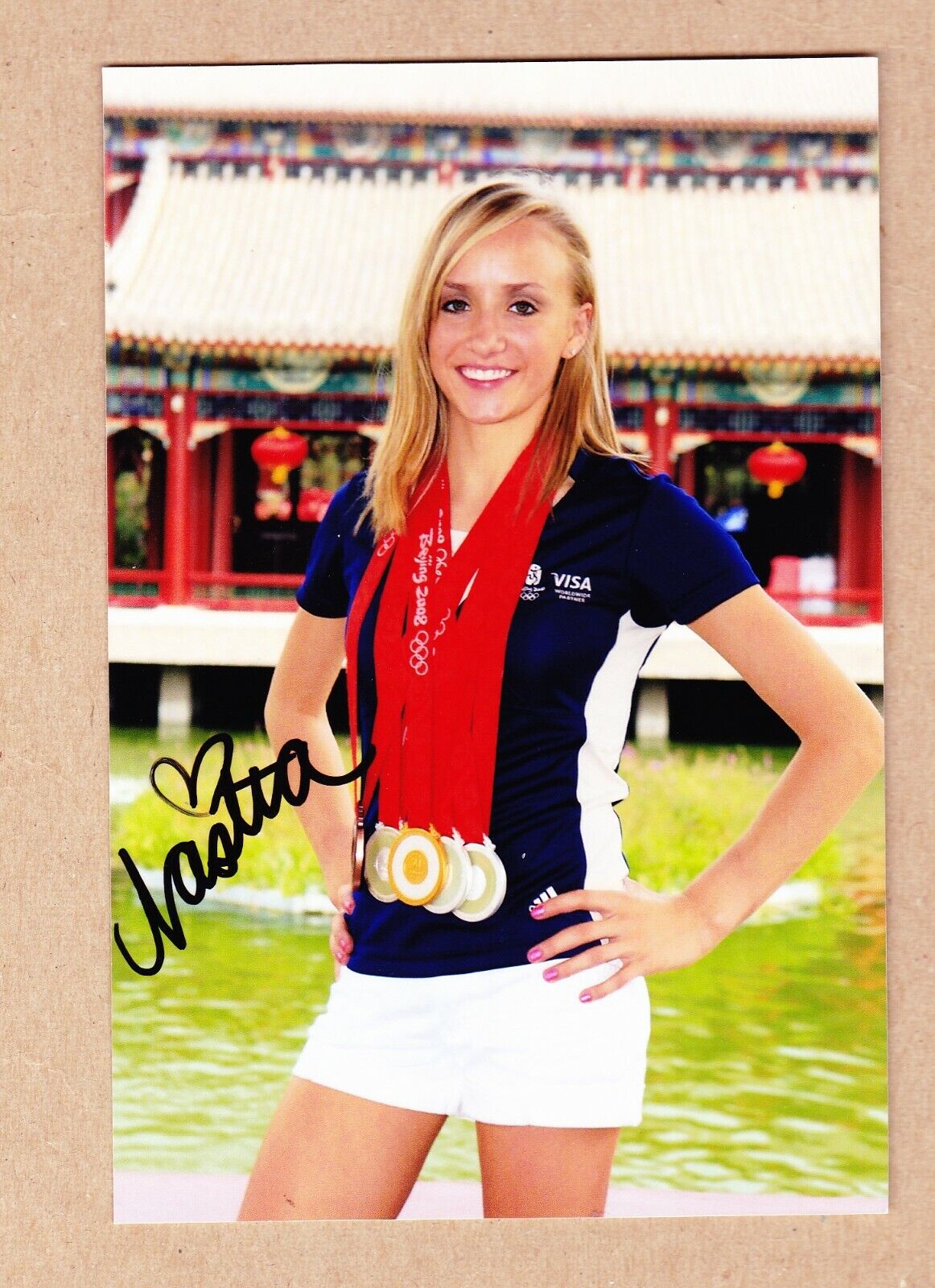 Nastia Liukin signed 4x6 gymnastic color Photo Poster painting -20008 Gold Medal All-Around