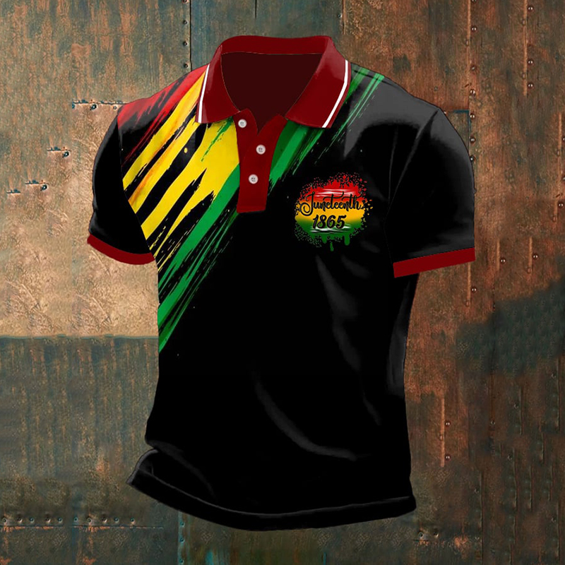 Men's Juneteenth 1865 Print Print Polo Shirt