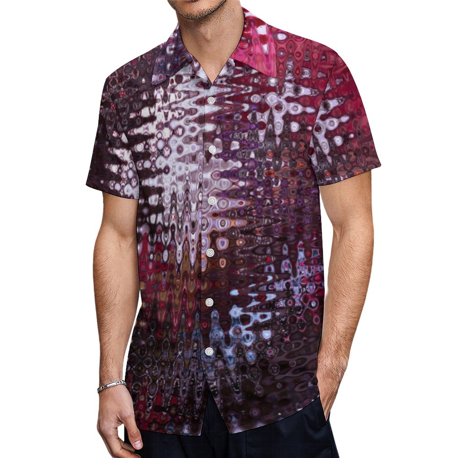 Bootyliscious Liquid Rave Paint Hawaiian Shirt Mens Button Down Plus Size Tropical Hawaii Beach Shirts