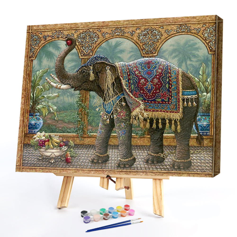 

40x50cm - Paint By Numbers Ethnic Elephant, 501 Original