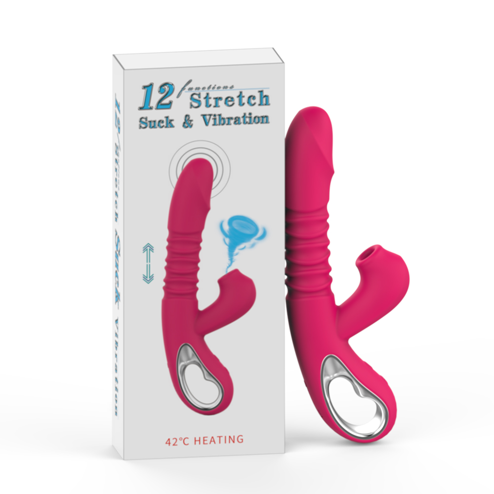 Subscriber Exclusive &mdash; Heating Telescopic Sucking Clitoral Stimulator Dildo Vibrator By Rose Toy