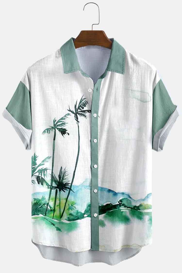Fashion Coconut Tree Print Shirt