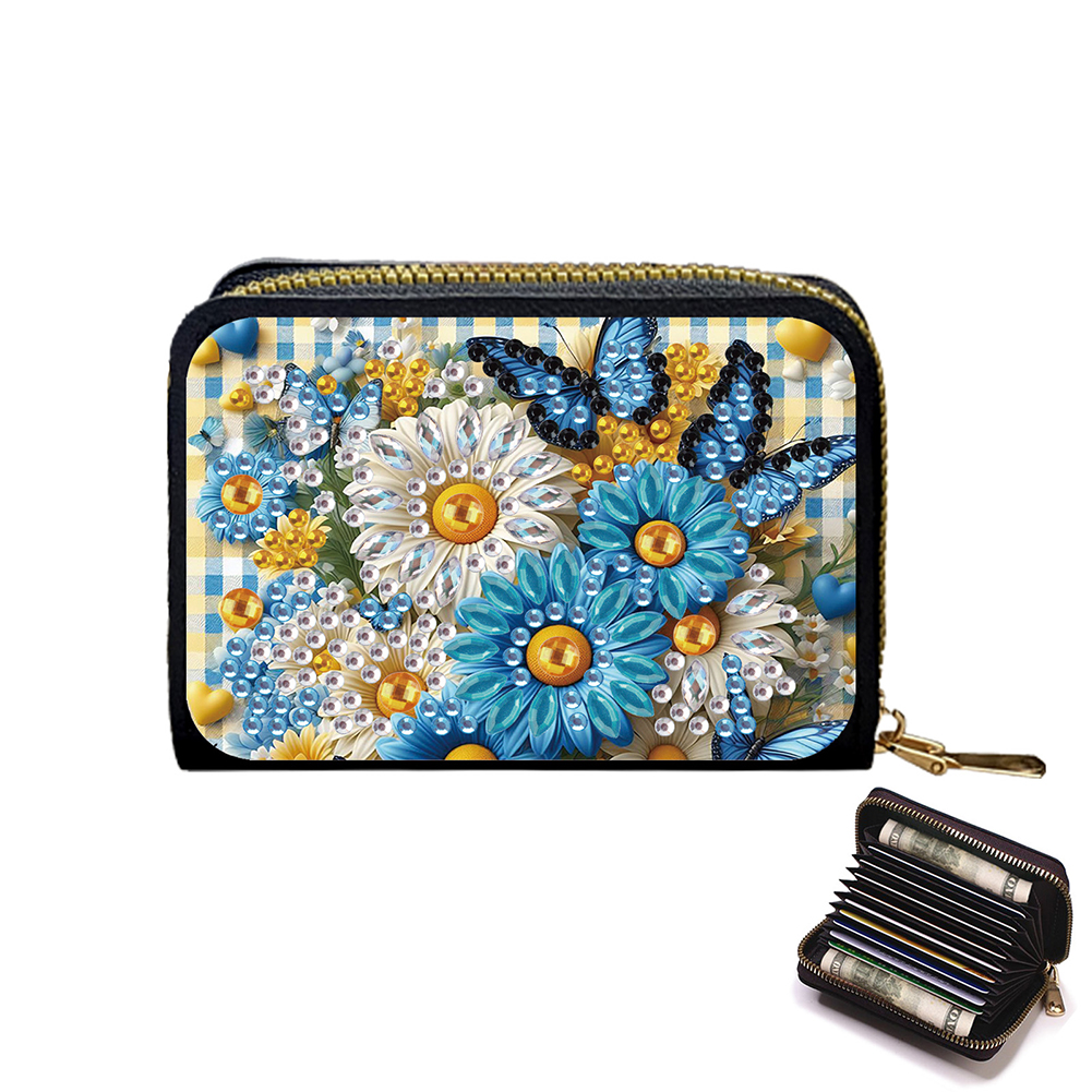 Flower 5D DIY Diamond Painting Wallet Diamond Painting Card Holder Coin Purse