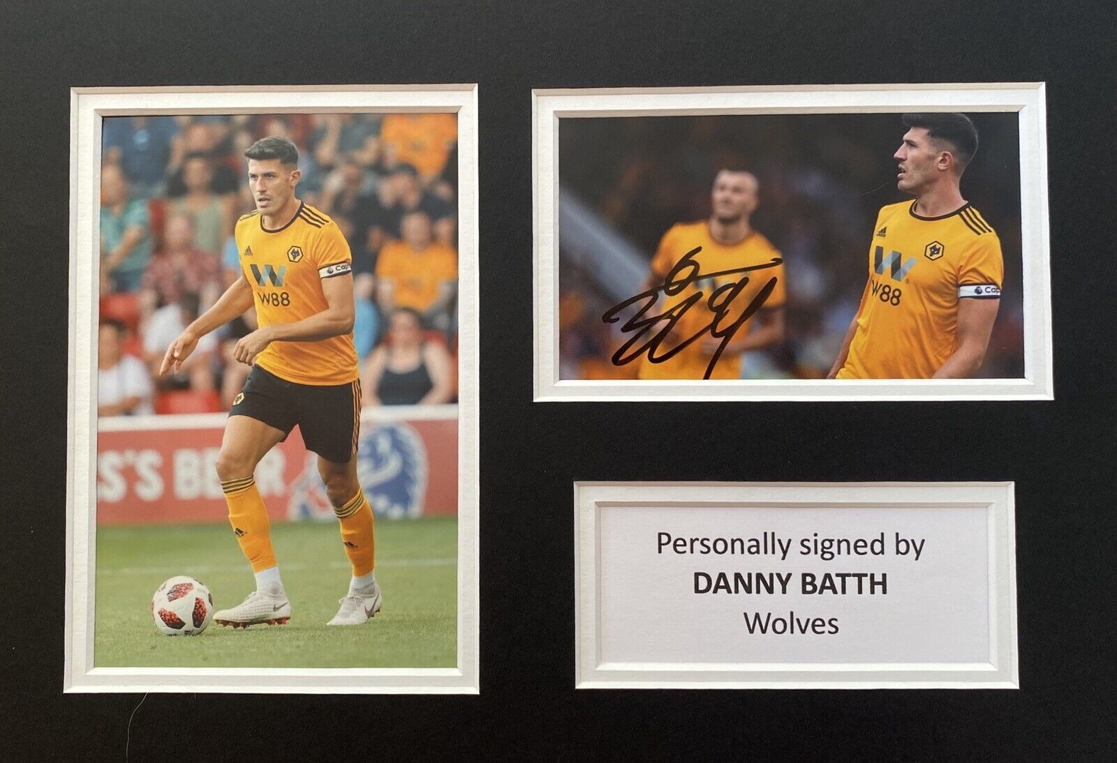 Danny Batth Genuine Hand Signed Wolves Photo Poster painting In A4 Mount Display