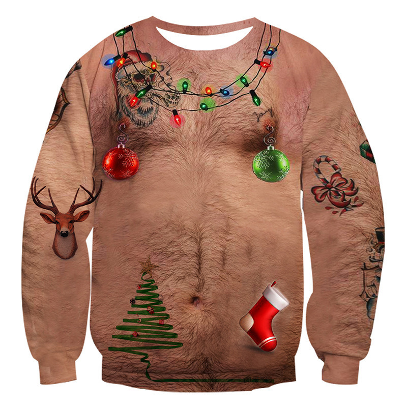 Unisex 3D Fun Spoof Printed Christmas Sweatshirt / DarkAcademias /Darkacademias
