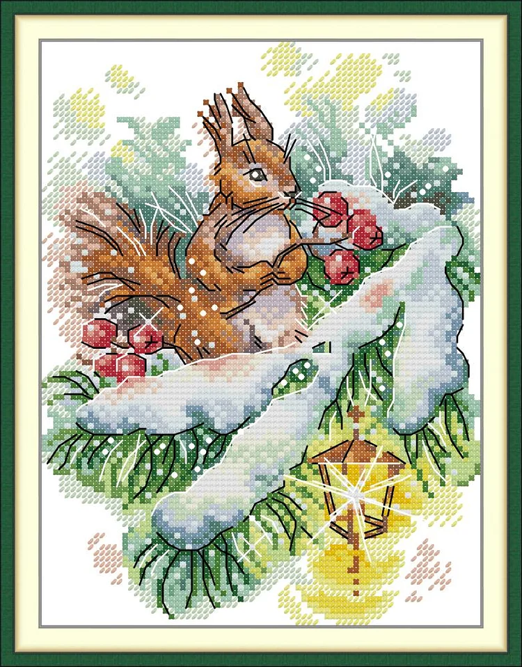 【Joy Sunday Brand】Winter Breath 19*26cm 14CT Stamped Cross Stitch gbfke