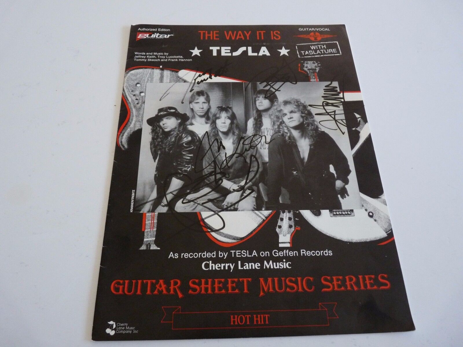 Tesla All 5 Signed Autograph Sheet Music Cover Photo Poster painting PSA Guaranteed W/ Tommy F3