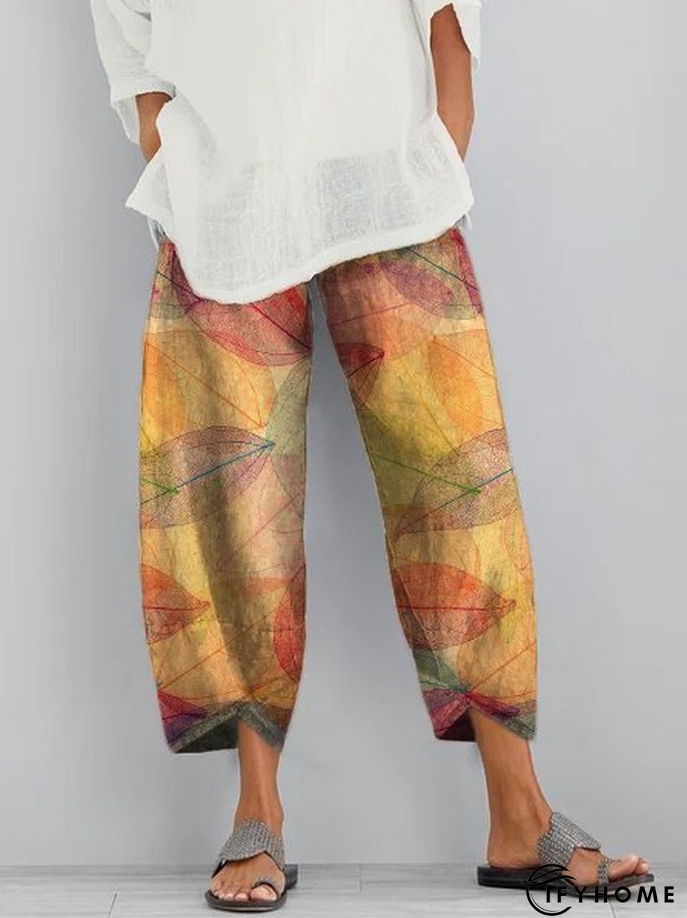 Printed Pockets Casual Pants | IFYHOME