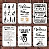 6pcs - Bathroom Rules - Vintage Metal Signs(8*12Inch) 