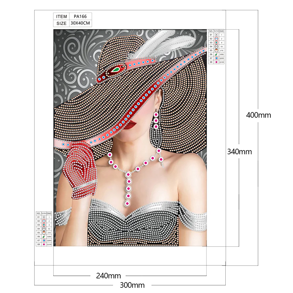 Diamond Painting - Partial Special Shaped Drill - Lady(30*40cm)