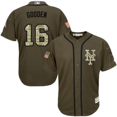 Mets #16 Dwight Gooden Green Salute to Service Stitched MLB Jersey