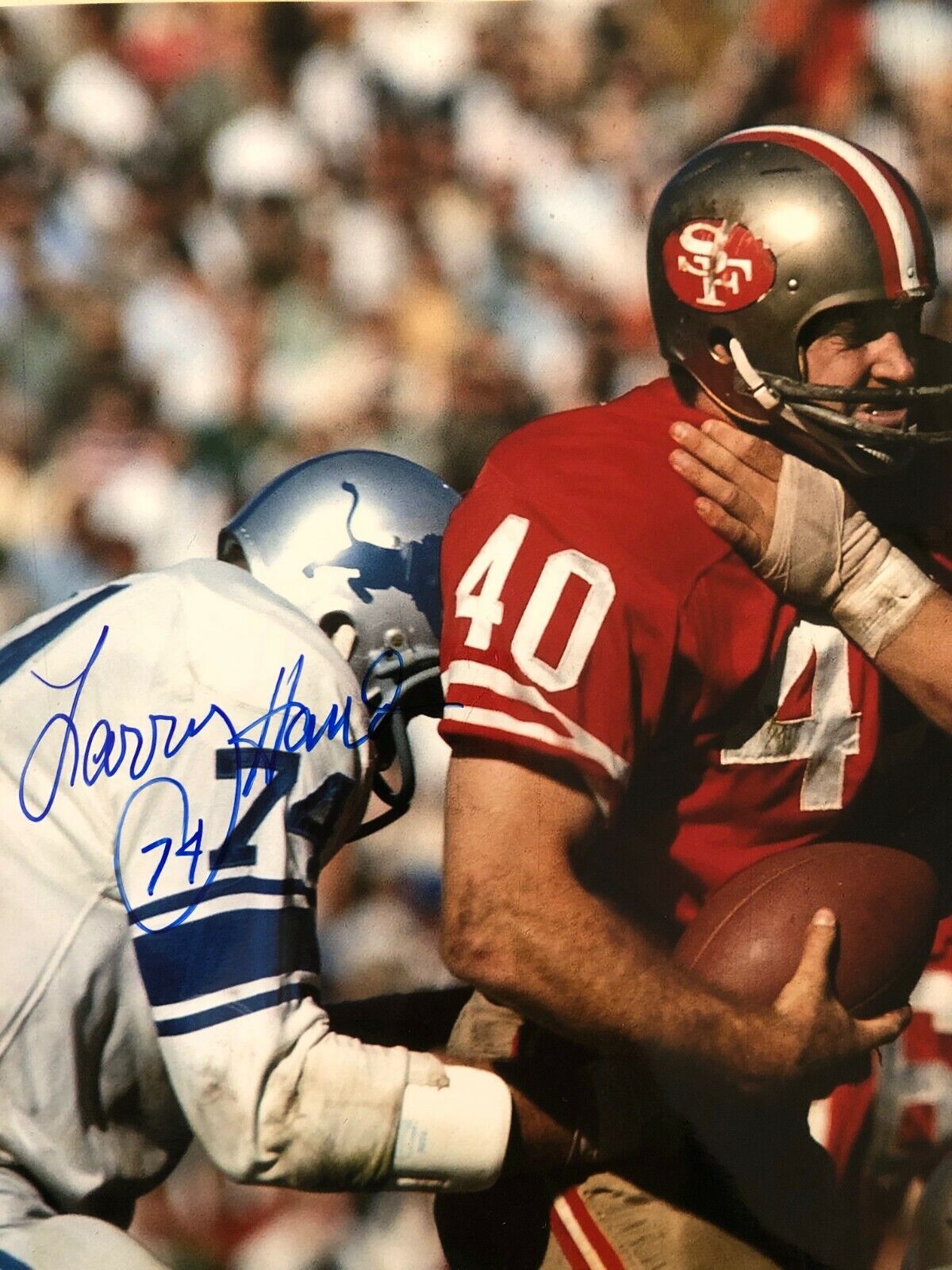 Autographed Larry Hand Detroit Lions 8x10 Photo Poster painting w/COA