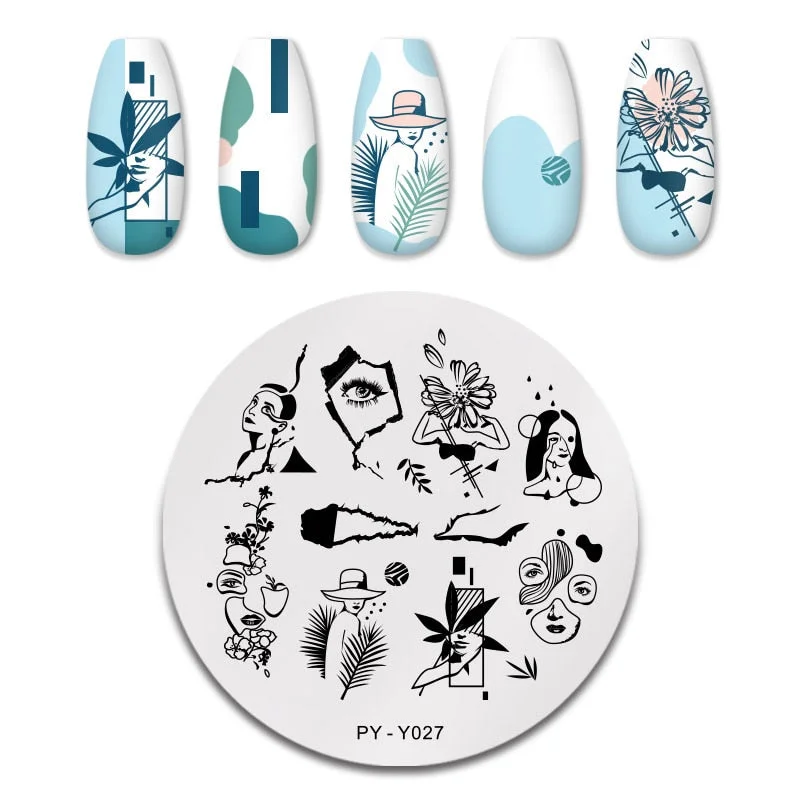 PICT YOU Halloween Nail Stamping Plates Snowflake Festival Pattern Nail Art Image Plates Stainless Steel Nail Art Plate Stencil-Nail Inspo