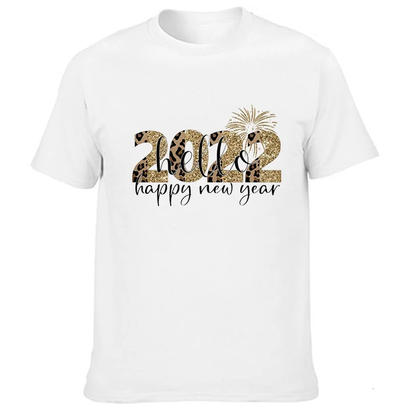 2022 Happy New Year Printed Family Matching Clothes Family Look Father Mother Kids Tshirts Baby Rompers New Year's Outfits