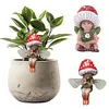 Mushroom Gnome Elf Ornaments Resin Miniature Fairy Figurine for Home Decorations