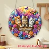 Kitty DIY Diamond Painting Hanging Pendants Acrylic Crafts Kit for Home Wall Decor