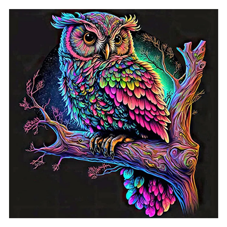 Colorful Animals - Owl - Printed Cross Stitch 11CT 50*50CM
