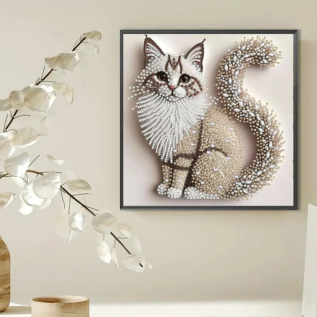 Diamond Painting - Partial Special Shaped Drill - Cat(Canvas|30x30cm)