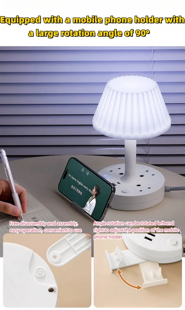 Multifunctional Desk Lamp Charging Multi-hole Socket Night Light