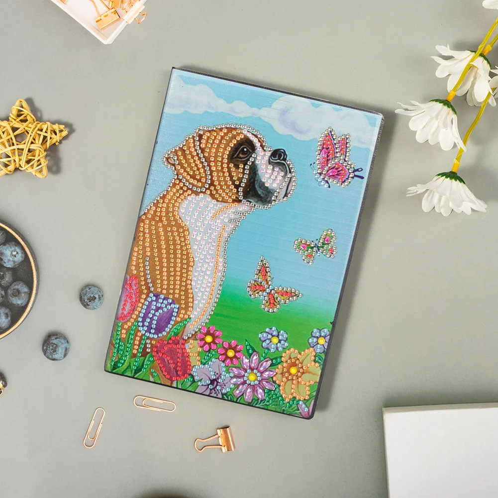 50 Pages A5 Dog Special Shape Drill Notebook 【No Strip】