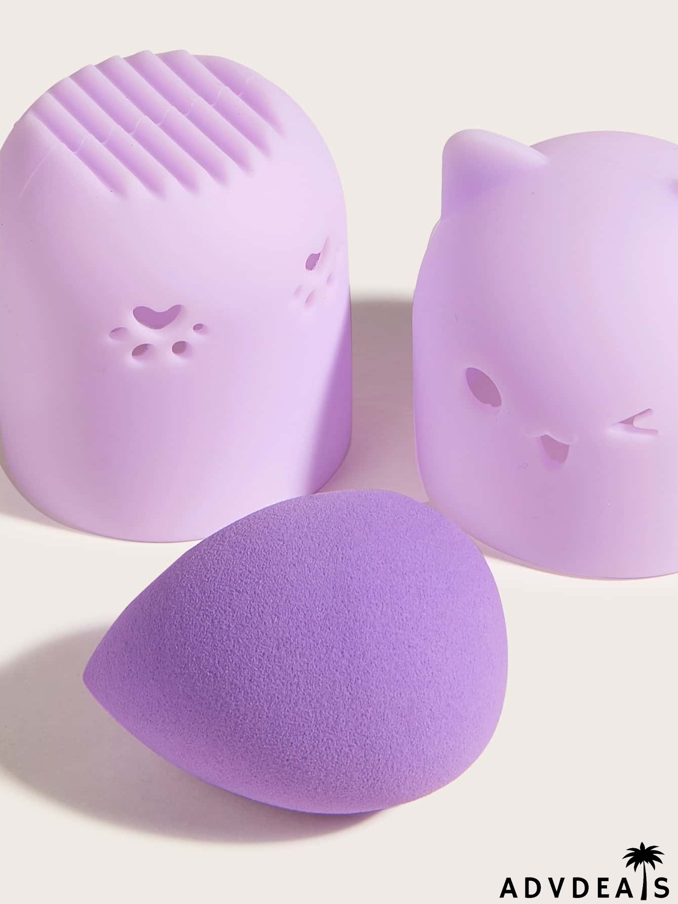 1pc Water-drop Makeup Sponge With 1pc Storage Box