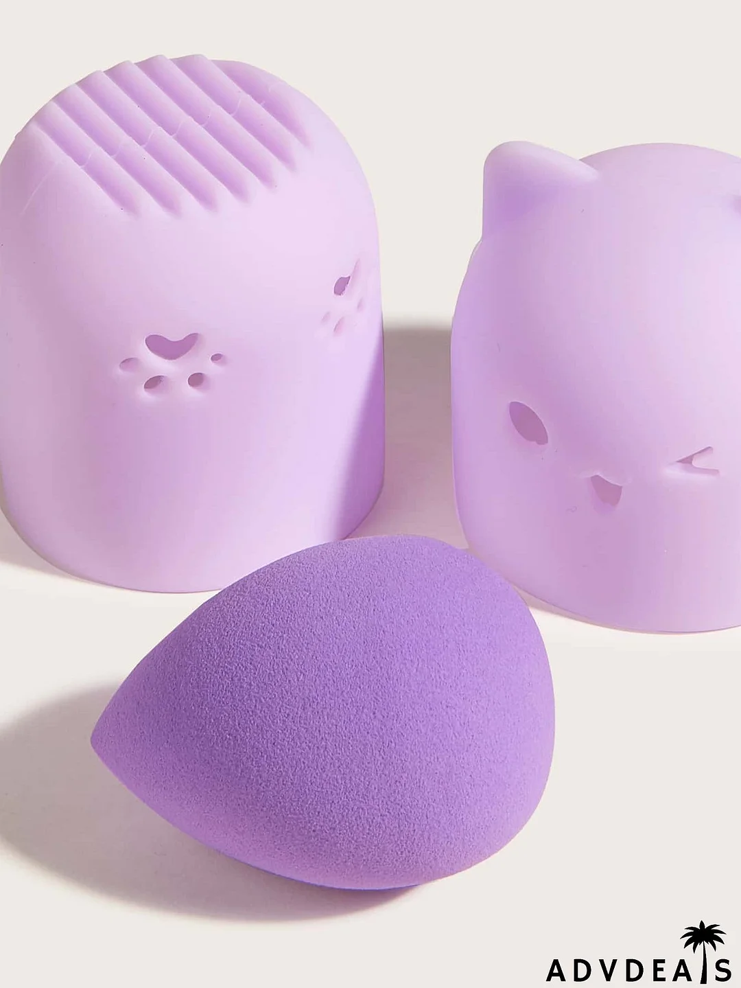 1pc Water-drop Makeup Sponge With 1pc Storage Box