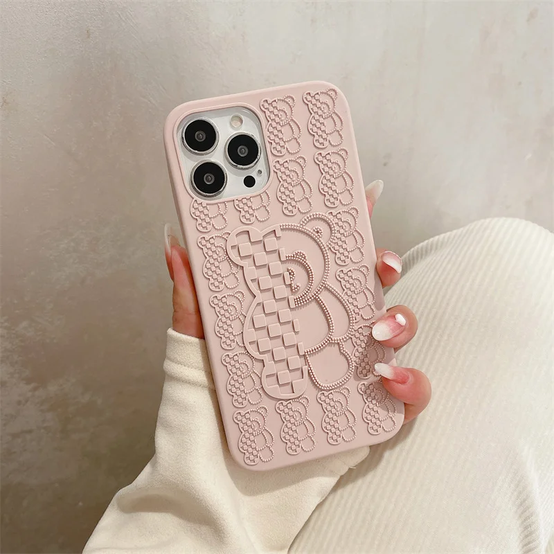 Cube Bear Liquid Silicone Phone Case