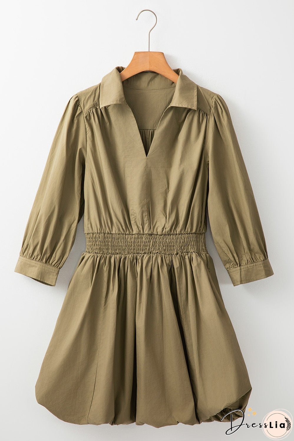 Smocked High Waist Mini Dress