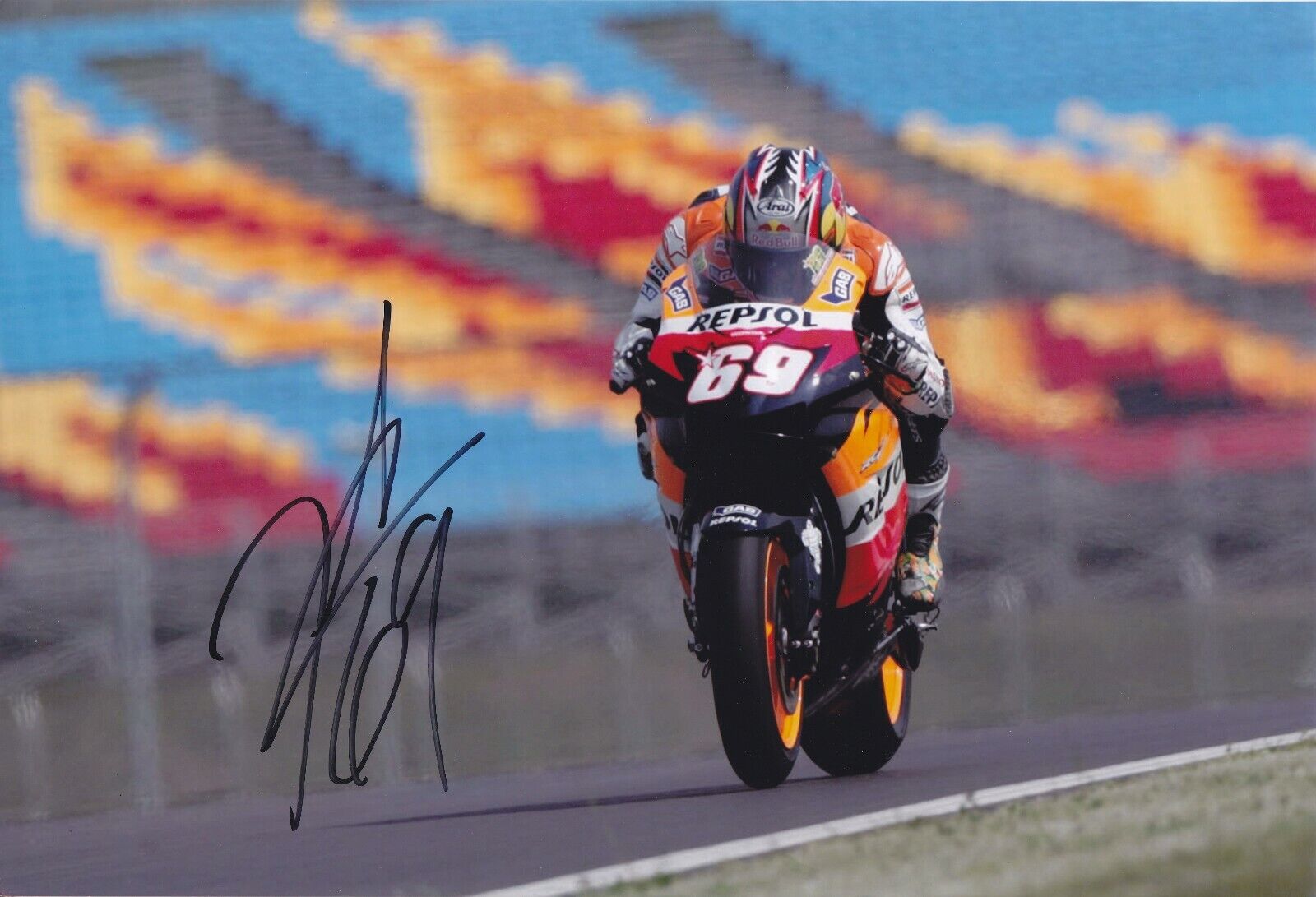 MotoGP NICKY HAYDEN Signed REPSOL HONDA 2006 Championship Winning 12x8 Photo Poster painting