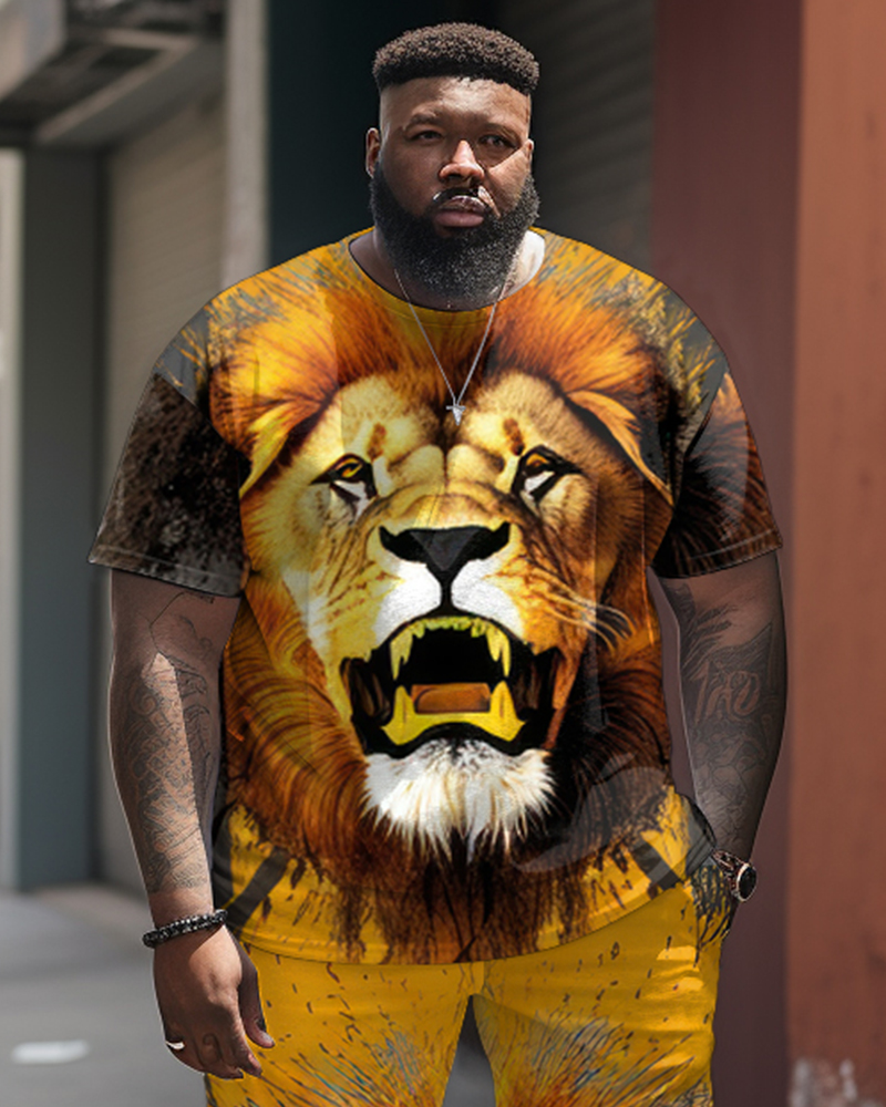 Street Roar Yellow Lion Print Large Men's Set