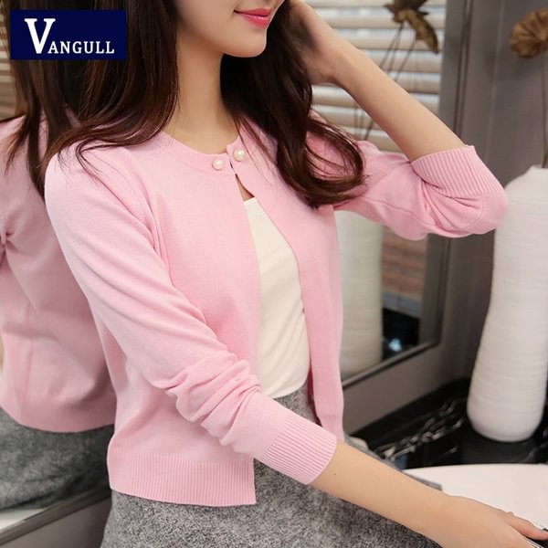 VANGULL Brand Spring Autumn Women Cardigan Sweater Solid Color One Button Cashmere Sweater 7 Colors - Shop Trendy Women's Fashion | TeeYours