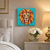 DIY Pre-Framed Lion Button Art Canvas Kit