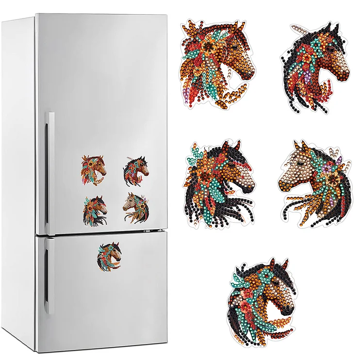 Special Shape Long Haired Horse Diamond Painting Fridge Magnetic Stickers gbfke