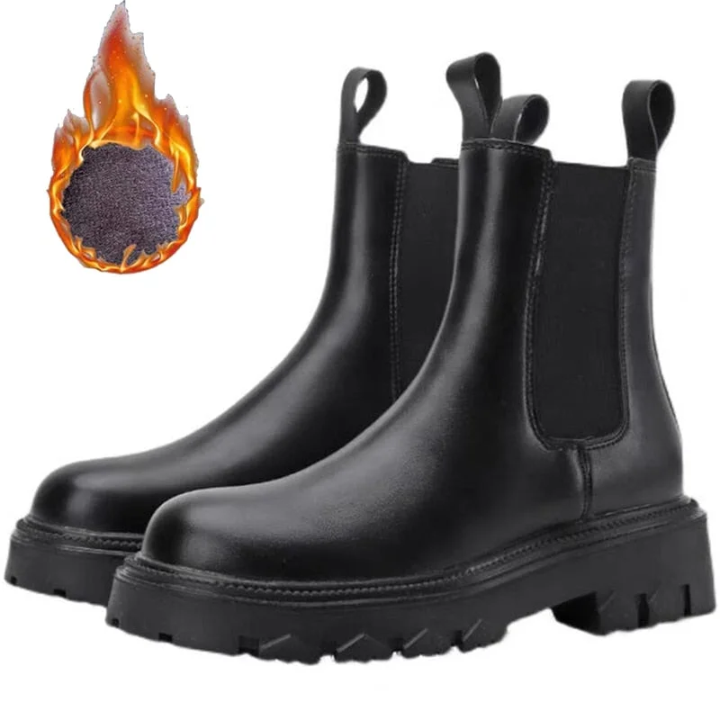 Autumn Winter Chelsea Boots Women 2021 Punk Gothic Platform Combat Ankle Boots For Women Fur Short Plush Shoes Luxury Designer