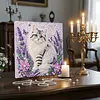 Lavender Cat 3D Bead Art Kit DIY Animal Pattern Framed Canvas Home Wall
