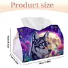 Diamond Painting PU Moon Wolf Tissue Box Tissue Holder