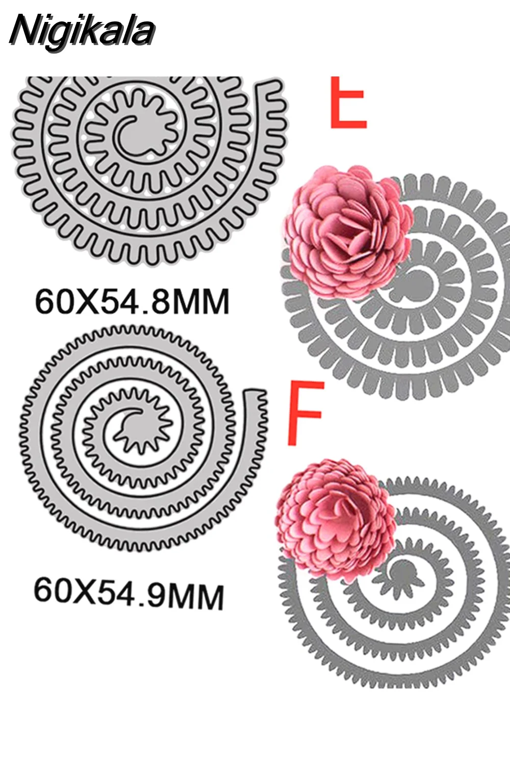 Nigikala Spiral Flower Garland Metal Cutting Dies for DIY Scrapbooking Album Decorative Crafts Embossing Paper Cards Making 2023 New