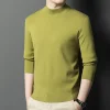 Men's half turtleneck solid color wool sweater