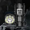 LED Mini Portable Flashlight USB Rechargeable Power Display Emergency Work Light
