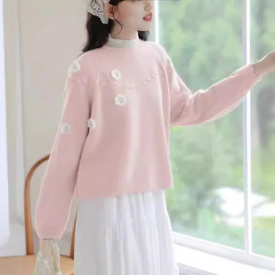 Churchf Churchf Autumn Winter New Soft Waxy Loose Small Sweet Soft Waxy Sweater Female Long Sleeve Knit Sweater Female