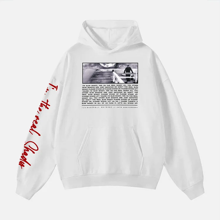 Casual Eminem Slim Shady Graphic Fleece-Lined Pocket Hoodie