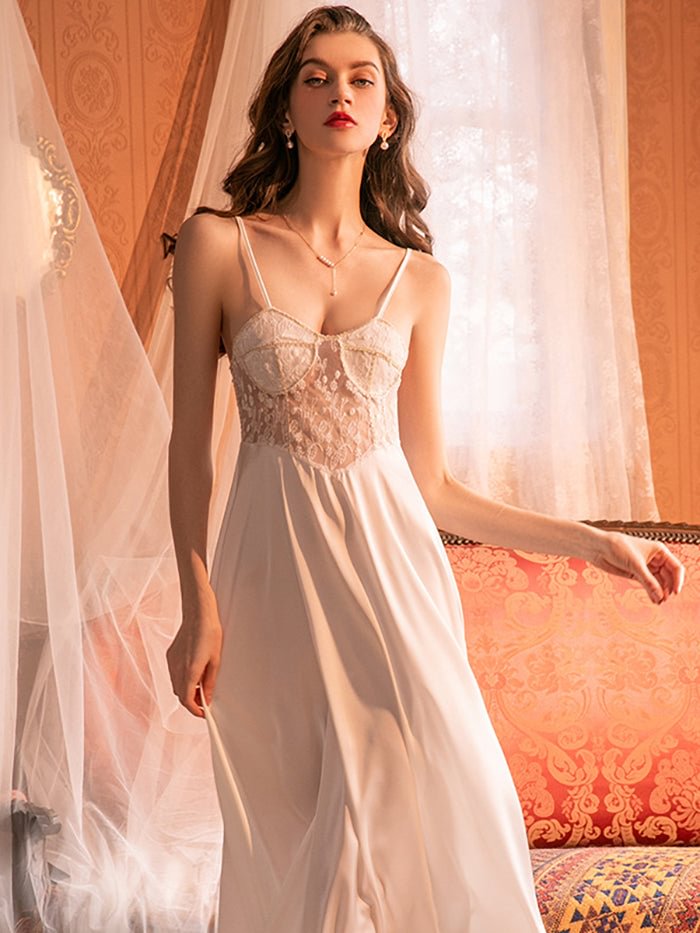 Lace Satin Slip Dress