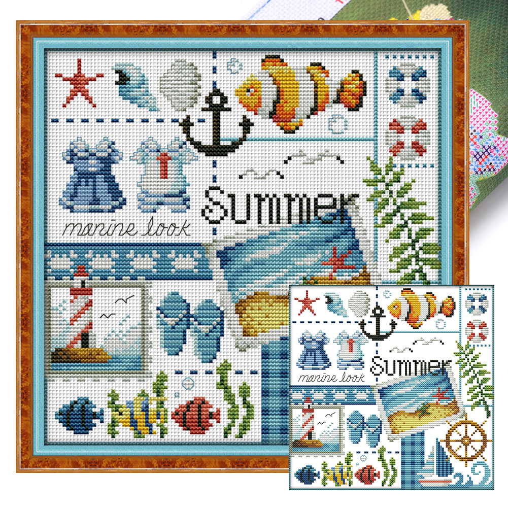 14CT Partial Stamped Cross Stitch Kit - Four Seasons of Autumn (56*38CM)