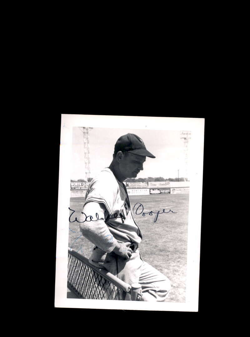 Walker Cooper JSA Coa Signed Vintage 4x5 1940s St Louis Cardinals Original Photo Poster painting