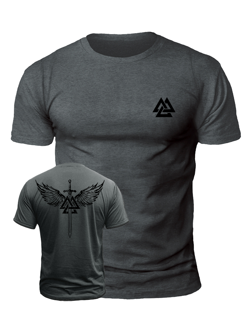 Viking Wings Sword Duplex Printing T-shirt