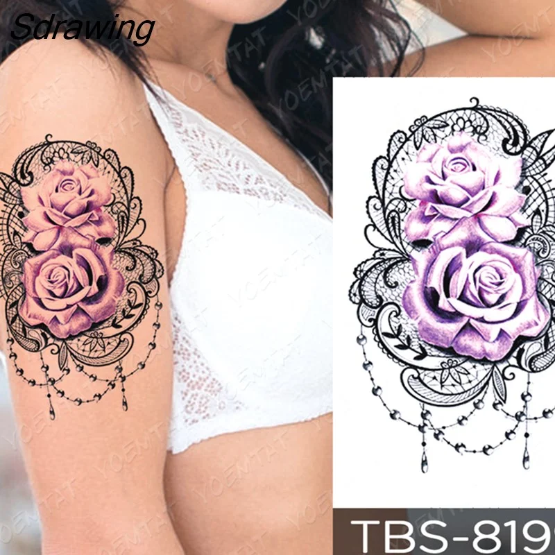 Sdrawing Temporary Tattoo Sticker forest eagle wolf butterfly Flash Tattoos Gothic Y2K Body Art Arm Fake Tatoo Men Women