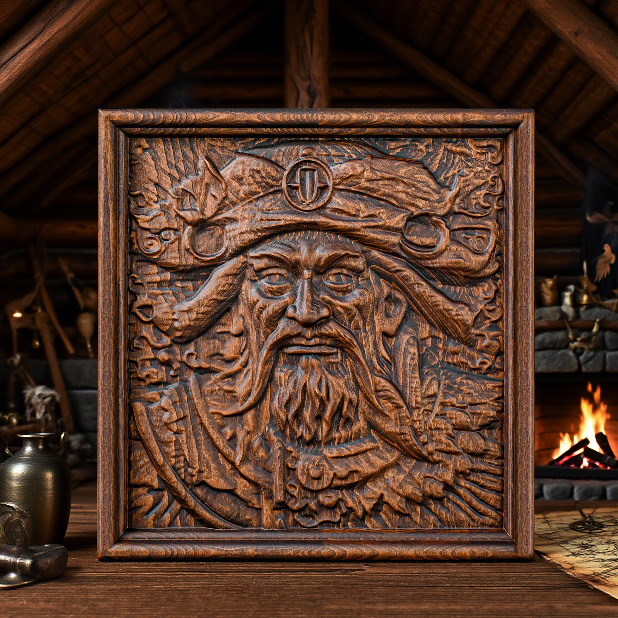 Viking Captain Soul &middot; Beech Wood Relief