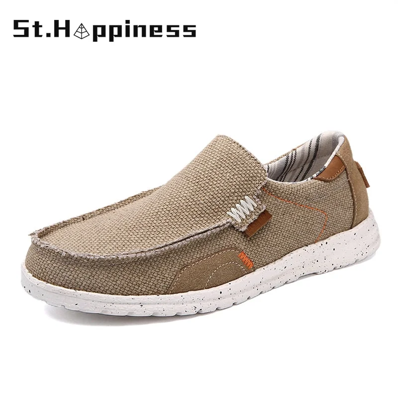 2021 Summer New Men's Canvas Boat Shoes Outdoor Convertible Slip On Loafer Fashion Casual Flat Non-Slip Deck Shoes Big Size 47