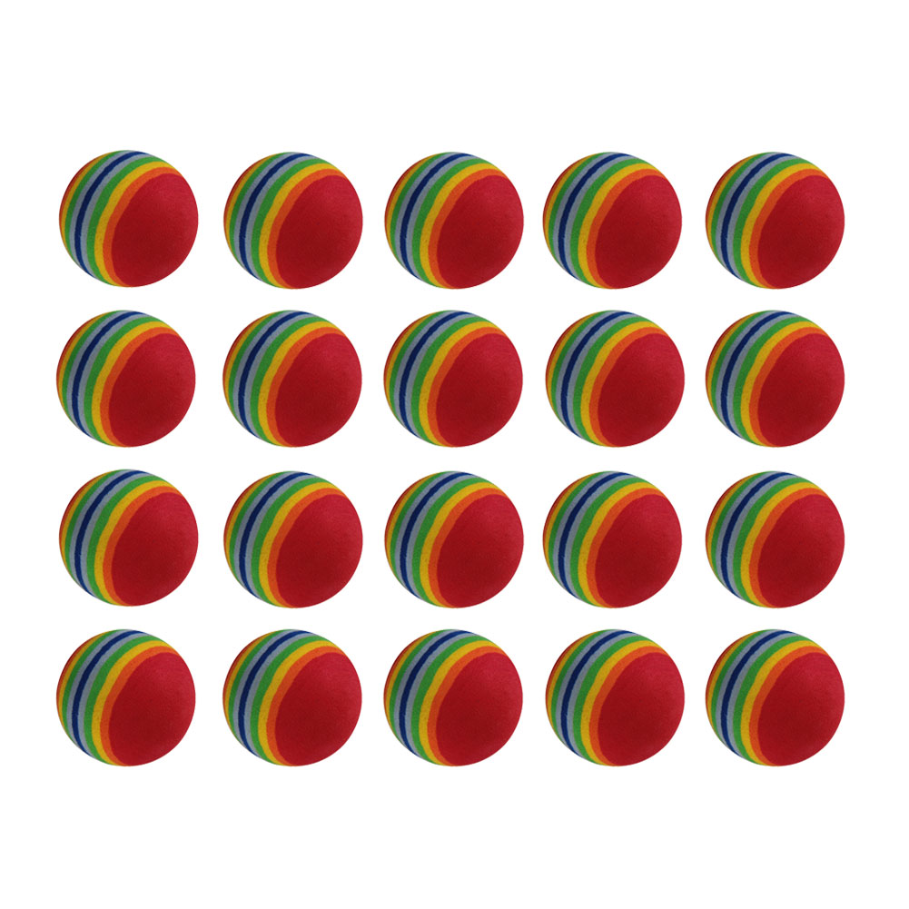 

20pcs Sponge Rainbow Ball Indoor Outdoor Golf Hitting Putting Practice Aids, 501 Original