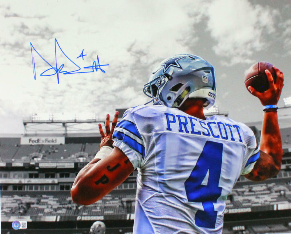 Dak Prescott Signed Dallas Cowboys 16x20 Spotlight Photo Poster painting-Beckett W Hologram